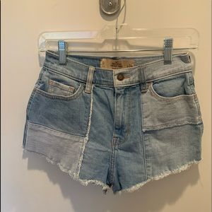 hollister patchwork denim shorts